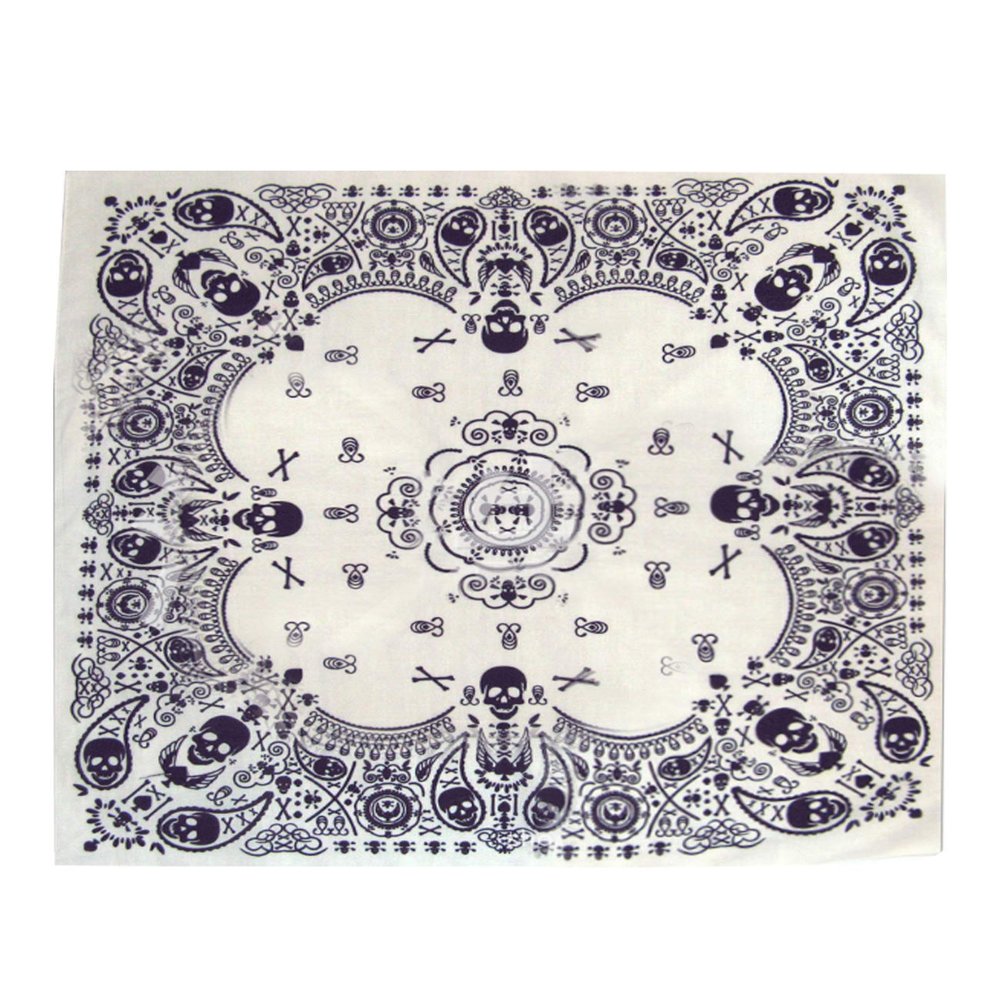 Bestgift Men's Paisley Print Head Wrap Scarf Wristband Bandana One Size White 1