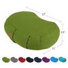 FelizMax Crescent Zafu Meditation Pillow, 44x28x14cm, Zabuton Yoga Bolster, Meditation Cushion, Floor Pouf Yoga Pillow, Zippered Organic Cotton Cover, Natural Buckwheat, Large Kneeling Pillow-Green view 2