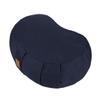 Crescent Zafu Meditation Pillow, 44 x 28 x 14 cm, Zabuton Yoga Bolster, Meditation Cushion, Floor Pouf, Yoga Pillow, Zippered Organic Cotton Cover, Natural Buckwheat, Kneeling Pillow Large-Navy Blue view 1