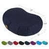 Crescent Zafu Meditation Pillow, 44 x 28 x 14 cm, Zabuton Yoga Bolster, Meditation Cushion, Floor Pouf, Yoga Pillow, Zippered Organic Cotton Cover, Natural Buckwheat, Kneeling Pillow Large-Navy Blue view 2
