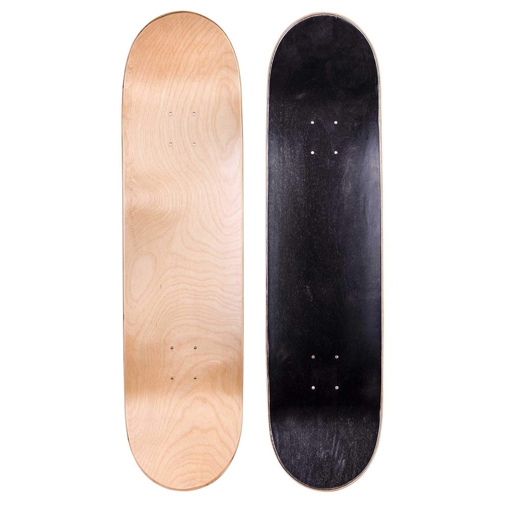 Cal 7 Blank Maple Skateboard Decks| Two Pack (Natural, Black, 7.75 inch)