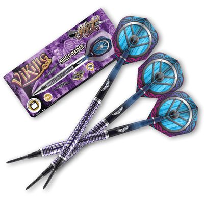 Shot Darts Soft Tip, Viking Shield Maiden (18g), 90% Tungsten Barrel, Front Weighted, Handcrafted Professional Dart Set & Flights Made in New Zealand, Plastic Tip for Electronic Dartboard