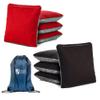 Tailgating Pros Pro-Style Two-Sided Cornhole Bags with Bag Tote- Slick & Stick Resin Filled Suede and Duck Canvas Set of 8-20+ Color Combos (Red/Grey Suede & Black/Grey Suede) view 1