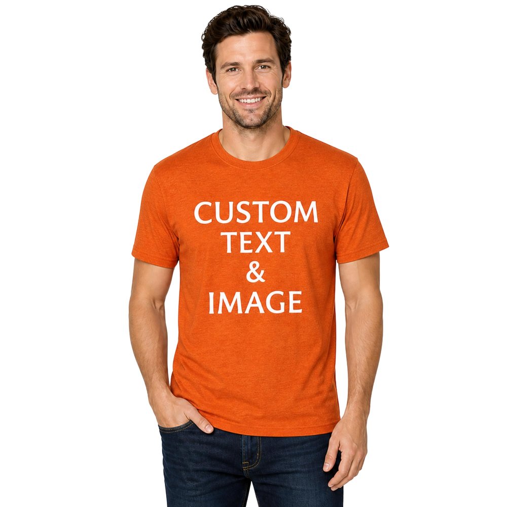 Custom T Shirts for Men Women Personalized Photo Text Logo Unisex Cotton Tee Design Your Own Front Back Print Adult Shirt