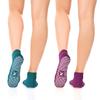 Rymora Grip Socks for Women & Men (2 Pairs: Purple & Teal) (Small: US Men: 4-7 / US Women: 5-8) - Sticky Anti Slip Non Skid - Perfect for Yoga, Pilates, Barre, Hospital, Labor view 2