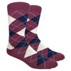 Men's FineFit Arygle Dress Trouser Socks Assorted Colors - You Choose! (Burgundy) view 1