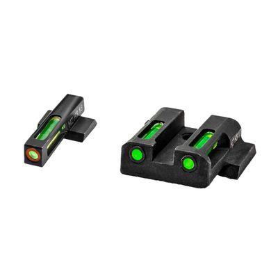 HIVIZ Litewave H3 Sight Tritium LitePipe Day/Night for Glock Models 42 & 43, Green/Orange litepipes w/Orange Front Ring