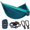 AnorTrek Camping Hammock, Super Lightweight Portable Parachute Hammock with Two Tree Straps Single or Double Nylon Travel Tree Hammocks for Camping Backpacking Hiking Blue&Dark Blue view 1