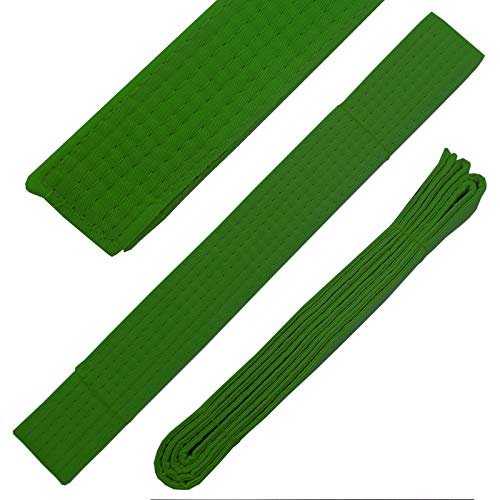 Solid Rank Karate Martial Arts and TaeKwonDo Belts (Green, 7)