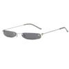 Armear Fashion Rimless Narrow Small Rectangle Sunglasses Clear Colored Lens Black view 2