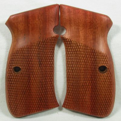 New, Wood Checkered Grips for CZ 75, CZ 85, Full Size, CZ 75 B, CZ 85 B