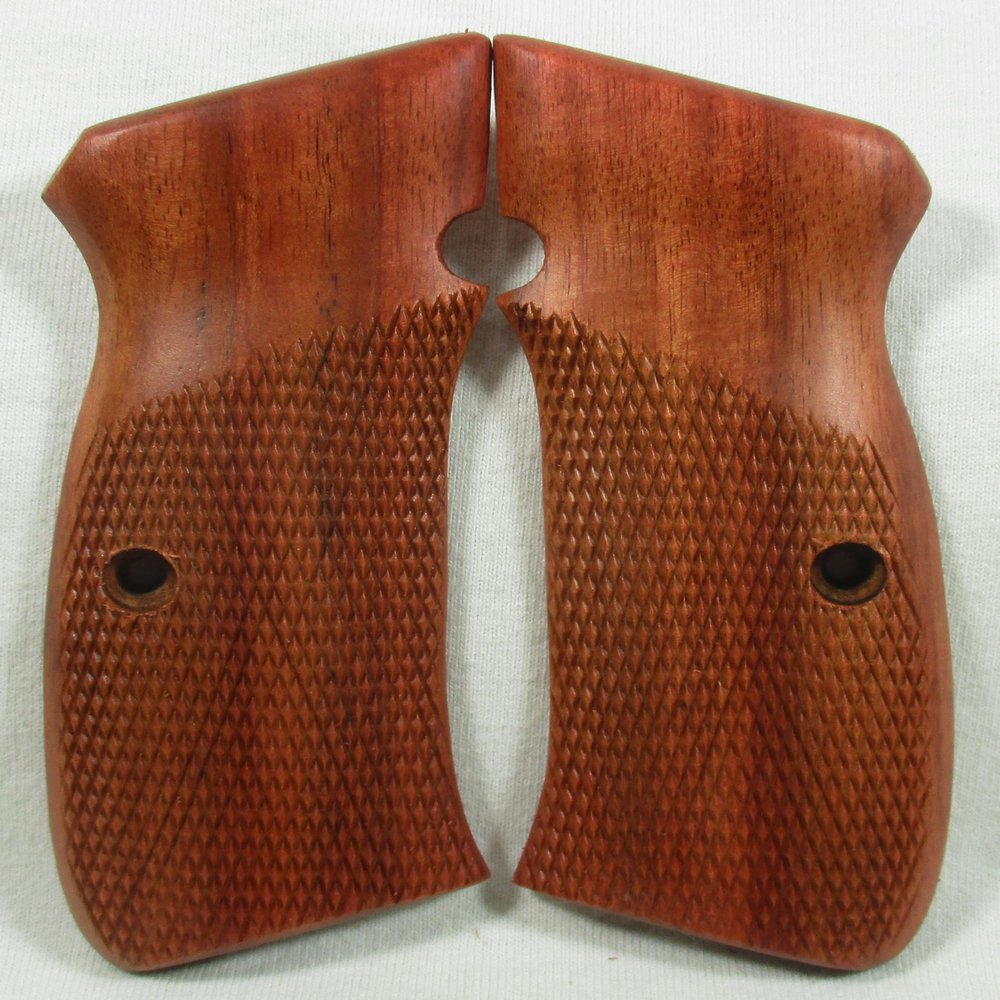 New, Wood Checkered Grips for CZ 75, CZ 85, Full Size, CZ 75 B, CZ 85 B