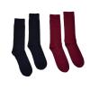 Bop Classy Men's Colorful Dress Socks 2 Pair Set - Solid Colors (Burgundy & Navy Blue) view 1