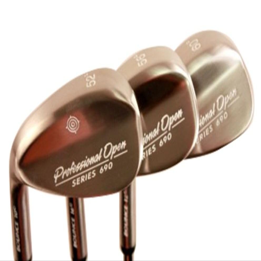 Left Handed Professional Open Series 690, +1 inch Over Big & Tall Men's Wedge Set: 52 Gap Wedge (GW), 56 Sand Wedge (SW), 60 Lob Wedge (LW) Regular Flex (Tall 6'0"+ / +1" Over) Midsize Velvet Grip