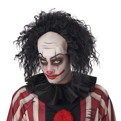 California Costumes Mens Clown Pattern Baldness Bald Cap Costume Wig, Black, One Size US