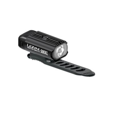 LEZYNE Hecto Drive 500XL Front Bicycle Rechargeable IPX7 White LED Road Mountain Gravel Bike Light w/Multiple Solid & Flash Modes | Integrated Versatile Mounting Strap, 500 Lumens, Gloss Black