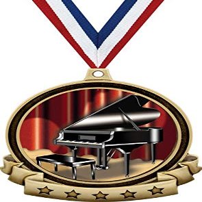 2 1/2" Banner Piano Medals, Piano Award Medal Great Piano Medals for Pianists Gold 50 Pack Prime