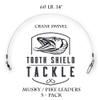 5 Pack 60 lb. Premium Fluorocarbon Tooth Shield Tackle Musky Leader Muskie Pike Leader (Crane Swivel) (14) view 2
