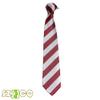 7.5CM Unisex Narrow Ties Microfiber Striped Pattern Necktie School Costume (A8 silver+red) view 2