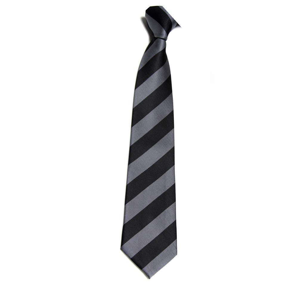 7.5CM Unisex Narrow Ties Microfiber Striped Pattern Necktie School Costume (A18 grey+black)