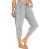 KaiDi Women's Capri Yoga Pants Loose Soft Drawstring Workout Sweatpants Causal Lounge Pants with Pockets (Gray,M) view 2