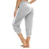 KaiDi Women's Capri Yoga Pants Loose Soft Drawstring Workout Sweatpants Causal Lounge Pants with Pockets (Gray,M) view 3