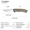Harnds Talisman CK9168 Pocket Knife with Ball Bearing Pivot System Folding Knife with G10 Handle Pocketclip(warm sand handle) view 2