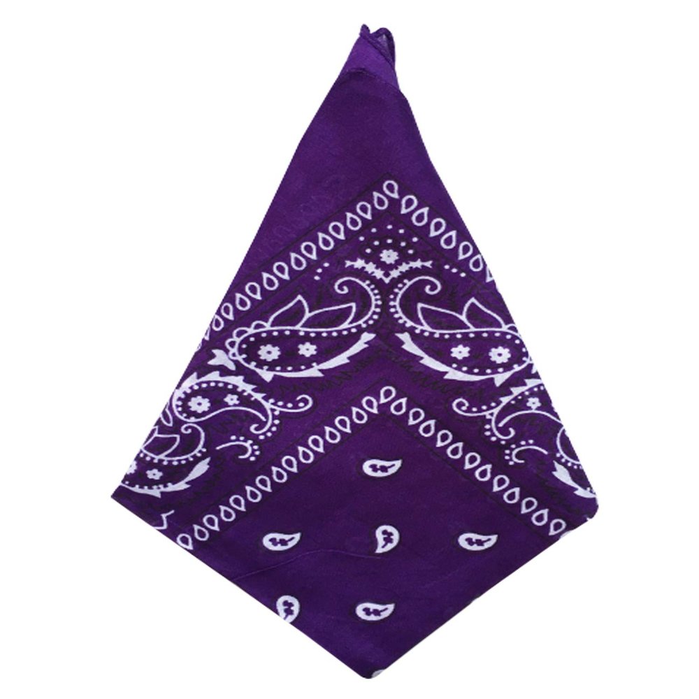 Bestgift Men's Paisley Print Head Wrap Scarf Wristband Bandana One Size Dark Purple