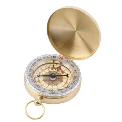 Compass New Outdoor Camping Hiking Portable Pocket Brass Gold Color