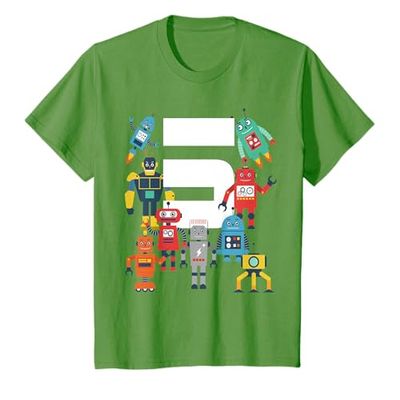 5 Year Old Robot Birthday Robots Science Robotics 5th Gift T-Shirt