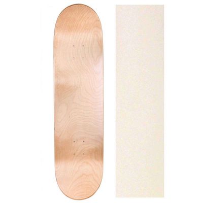 Cal 7 Blank Maple Skateboard Deck with Color Grip Tape | 7.75, 8.0, 8.25 and 8.5 Inch (Natural, 7.75 Inch)