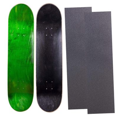 Cal 7 Blank Maple Skateboard Decks with Grip Tape| Two Pack (Green, Black, 7.75 inch)