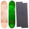 Cal 7 Blank Maple Skateboard Decks with Grip Tape | Two Pack (Natural, Green, 7.75 inch) view 1