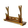 JFFKLS Knife Sword Rest Weapon Stands Table Stand for KatanaWeapon Stands Wakizashi Swords Elm Wood Display Rack 2 Tier-Brown (L 15.5 / L 11 / W 3.5 / H 9.6 in) view 1