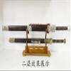 JFFKLS Knife Sword Rest Weapon Stands Table Stand for KatanaWeapon Stands Wakizashi Swords Elm Wood Display Rack 2 Tier-Brown (L 15.5 / L 11 / W 3.5 / H 9.6 in) view 2