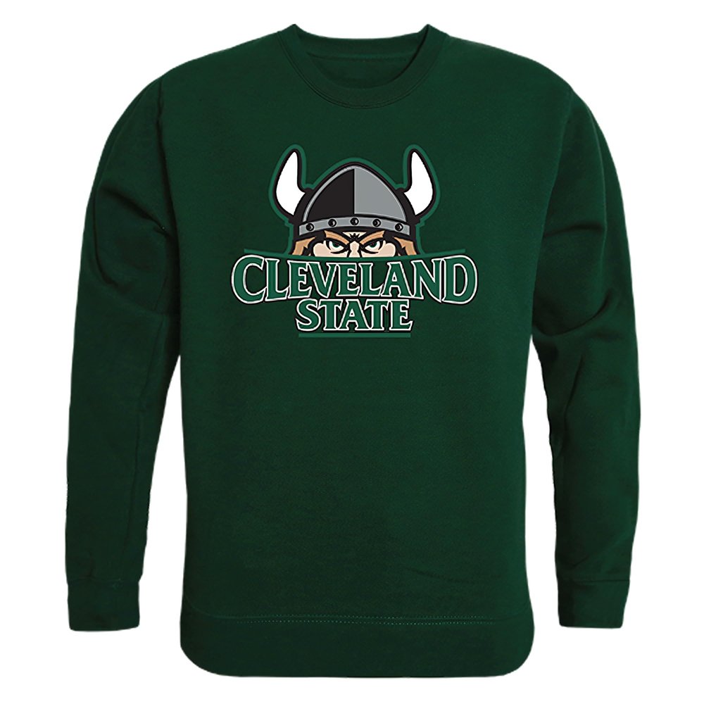 Cleveland State University Vikings College Crewneck Tee T-Shirt - Forest Green, X-Large