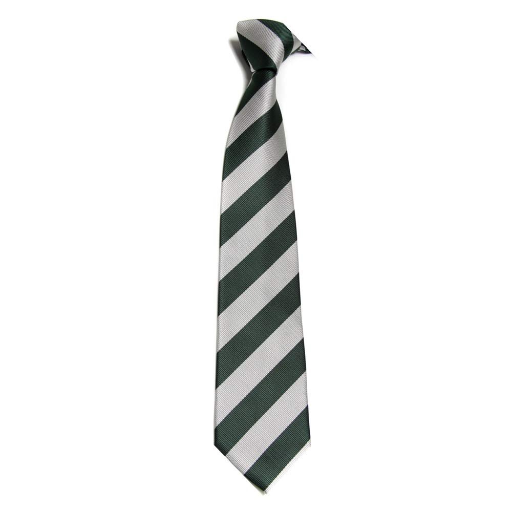 7.5CM New Striped Ties For Men Microfiber College Ties Regular School Daily Costume (A18 silver+dark green)
