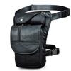 Le'aokuu Mens Genuine Leather Bike Cycling Waist Hip Bum Pack Drop Leg Bag(X3112 Black) view 1