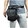 Le'aokuu Mens Genuine Leather Bike Cycling Waist Hip Bum Pack Drop Leg Bag(X3112 Black) view 2