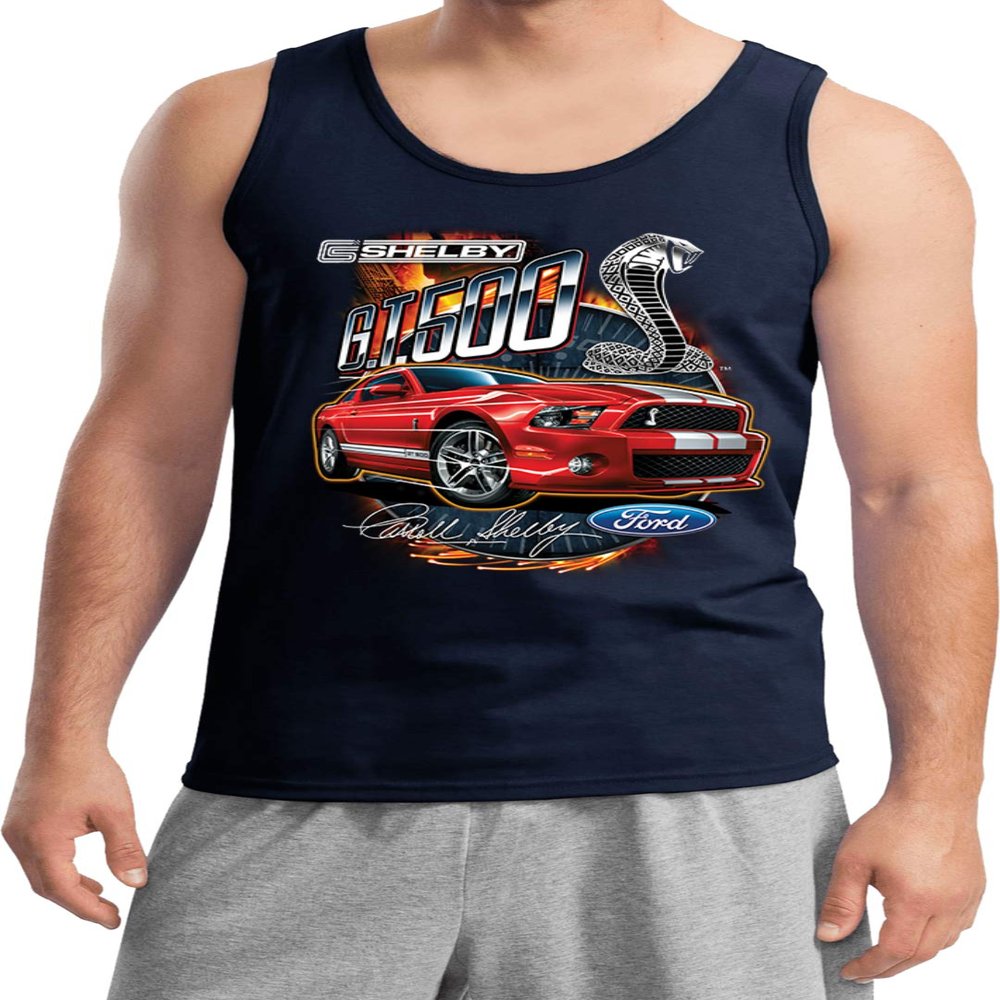 Ford Red Mustang Shelby GT500 Tank Top, Navy Small