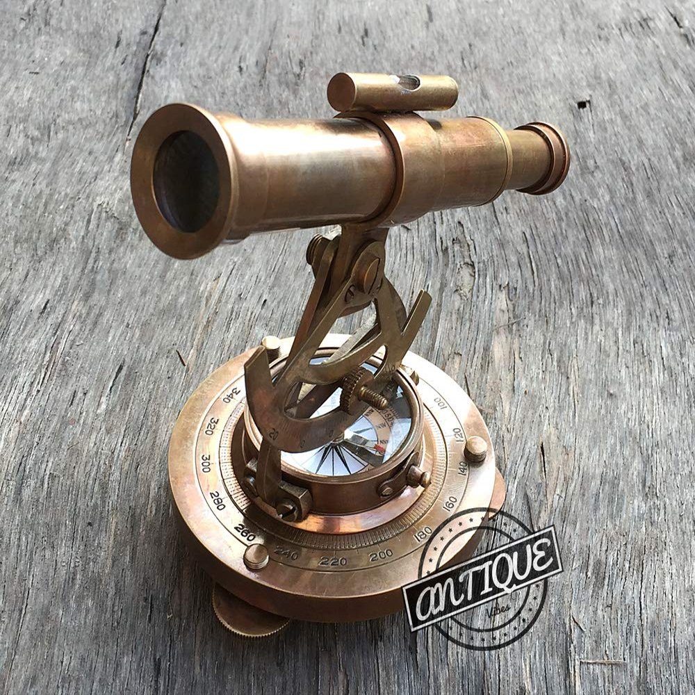 AV Nautical Elevation Measurement Level Alidede Survey with Magnetic Compass(Antique Finish)