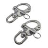 keehui Pair 3-1/2inches Swivel Eye Snap Shackle Quick Release Bail Rigging Sailing Boat Marine 316 Stainless Steel for Sailboat Spinnaker Halyard view 1