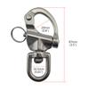 keehui Pair 3-1/2inches Swivel Eye Snap Shackle Quick Release Bail Rigging Sailing Boat Marine 316 Stainless Steel for Sailboat Spinnaker Halyard view 2