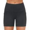 Dragon Fit Women's High Waist Workout Shorts with 2 Side Pockets Stretch Tummy Control Athletic Shorts for Gym Yoga Running Black view 3