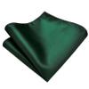 GUSLESON Brand Solid Dark Green Wedding Ties For Men Neckties and Pocket Square Cufflinks Sets(0789-02) view 4
