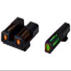 HIVIZ Litewave H3 Sight Tritium LitePipe Day/Night for All Glock Models Chambered in 9mm, Green/Orange litepipes w/Orange Front Ring view 1