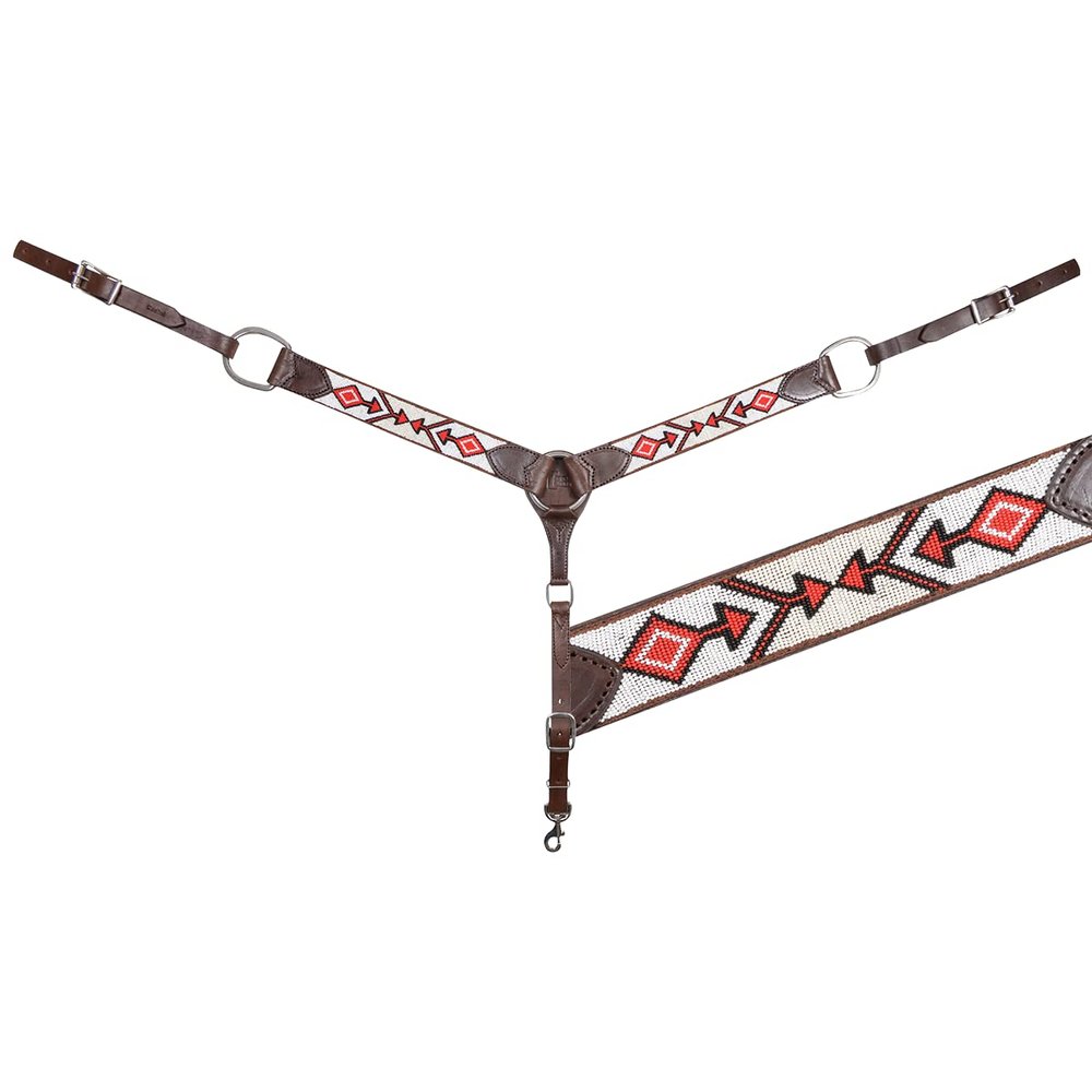 Cashel 2in Beaded Breast Collar White