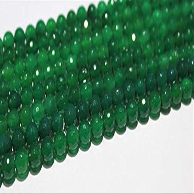 Gems-World Jewelry Green Onyx Faceted Round/Ball Shaped Faceted Gemstone Beads with Size 8 mm - 15" Inch Strand Gemstone