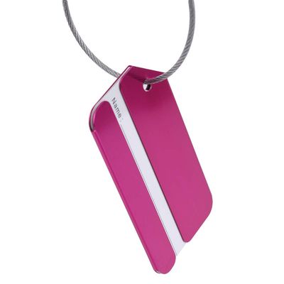 LIUCM 1PC Aluminum Alloy Funky Travel Luggage Label Straps Suitcase ID Address Tags Luggage Tags Pink