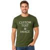 Custom T Shirts for Men Women Personalized Photo Text Logo Unisex Cotton Tee Design Your Own Front Back Print Adult Shirt Heather Military Green view 1